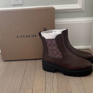 Coach Dark Brown Chelsea Boots